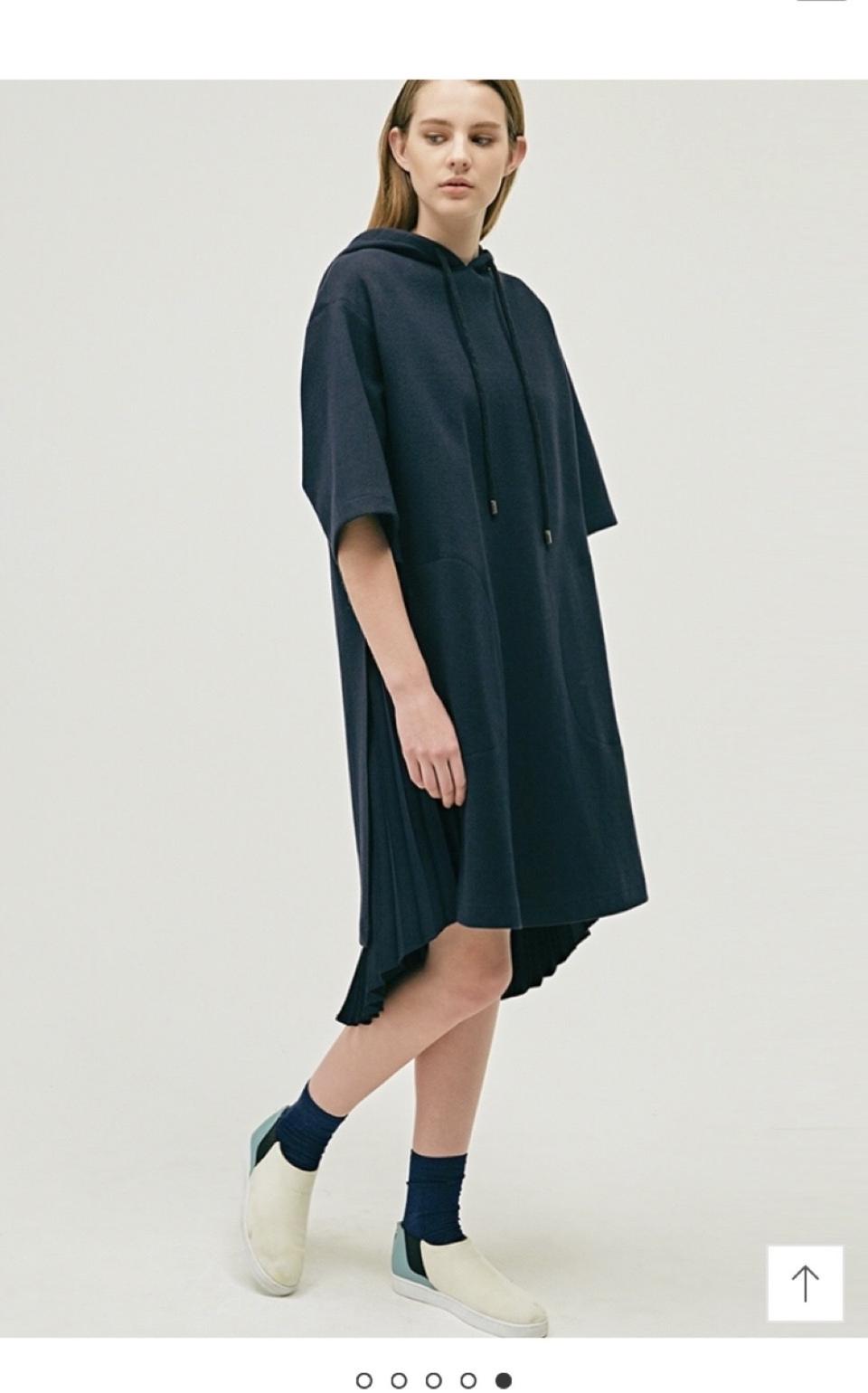 시스템 레이어드 스웻셔츠 플리츠원피스