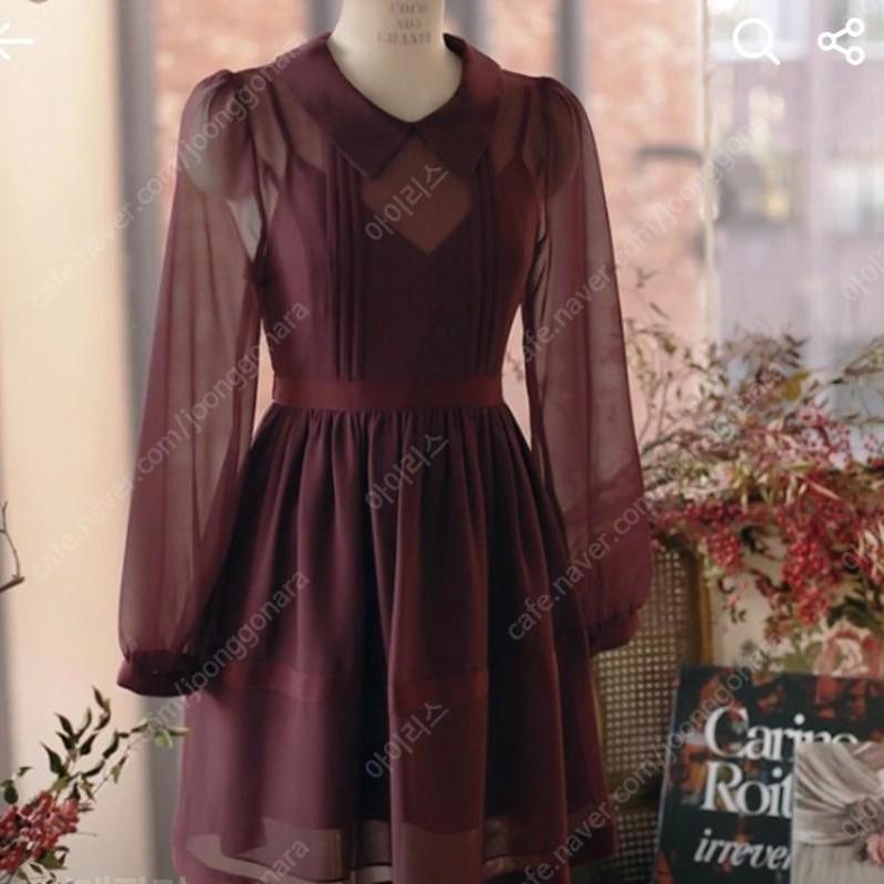 밀크코코아 쉬폰 시스루 미니 원피스 블랙