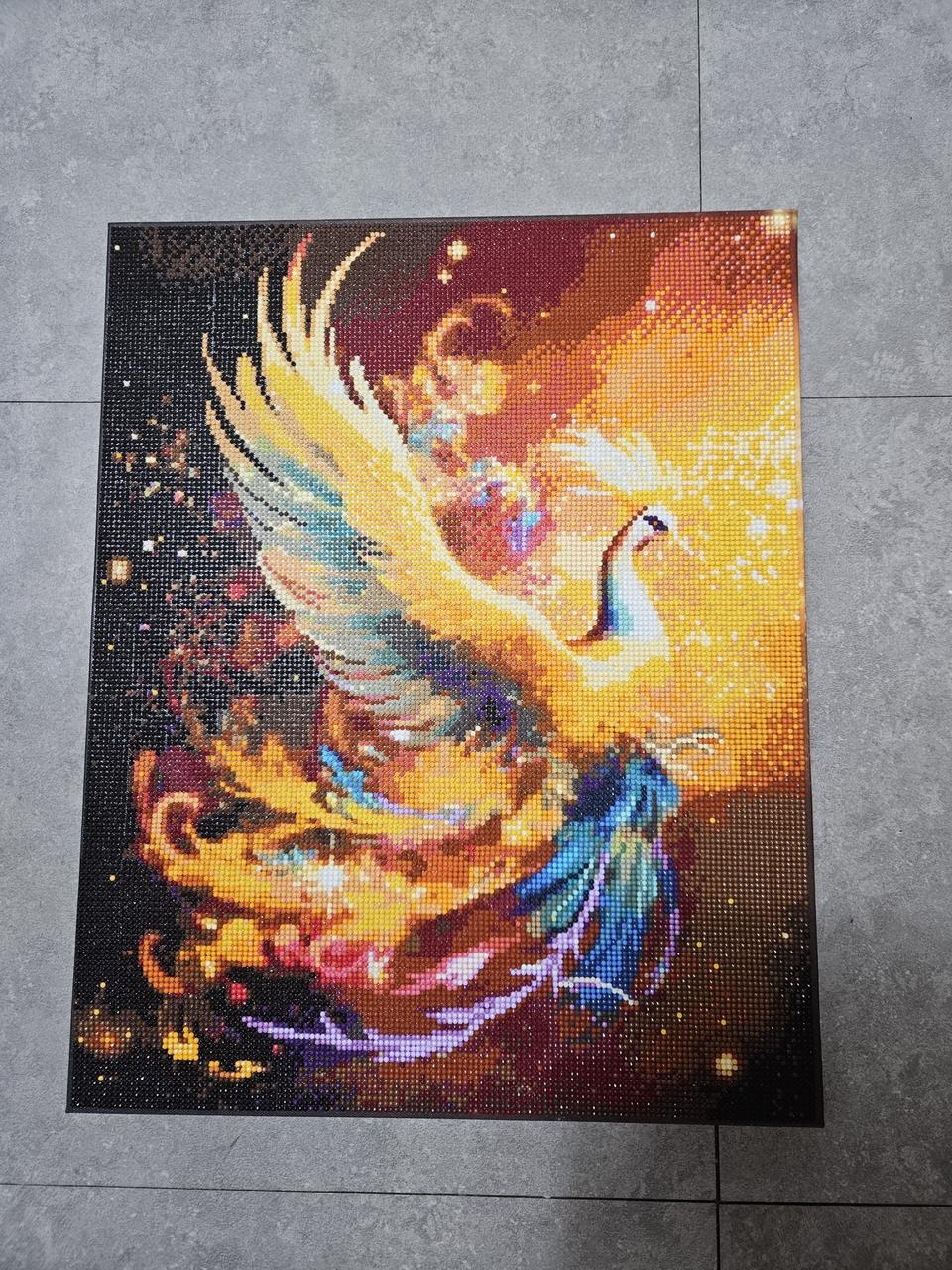 홍학 보석십자수 완성품