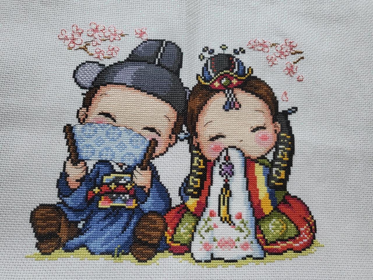 십자수 전통혼례 완성수