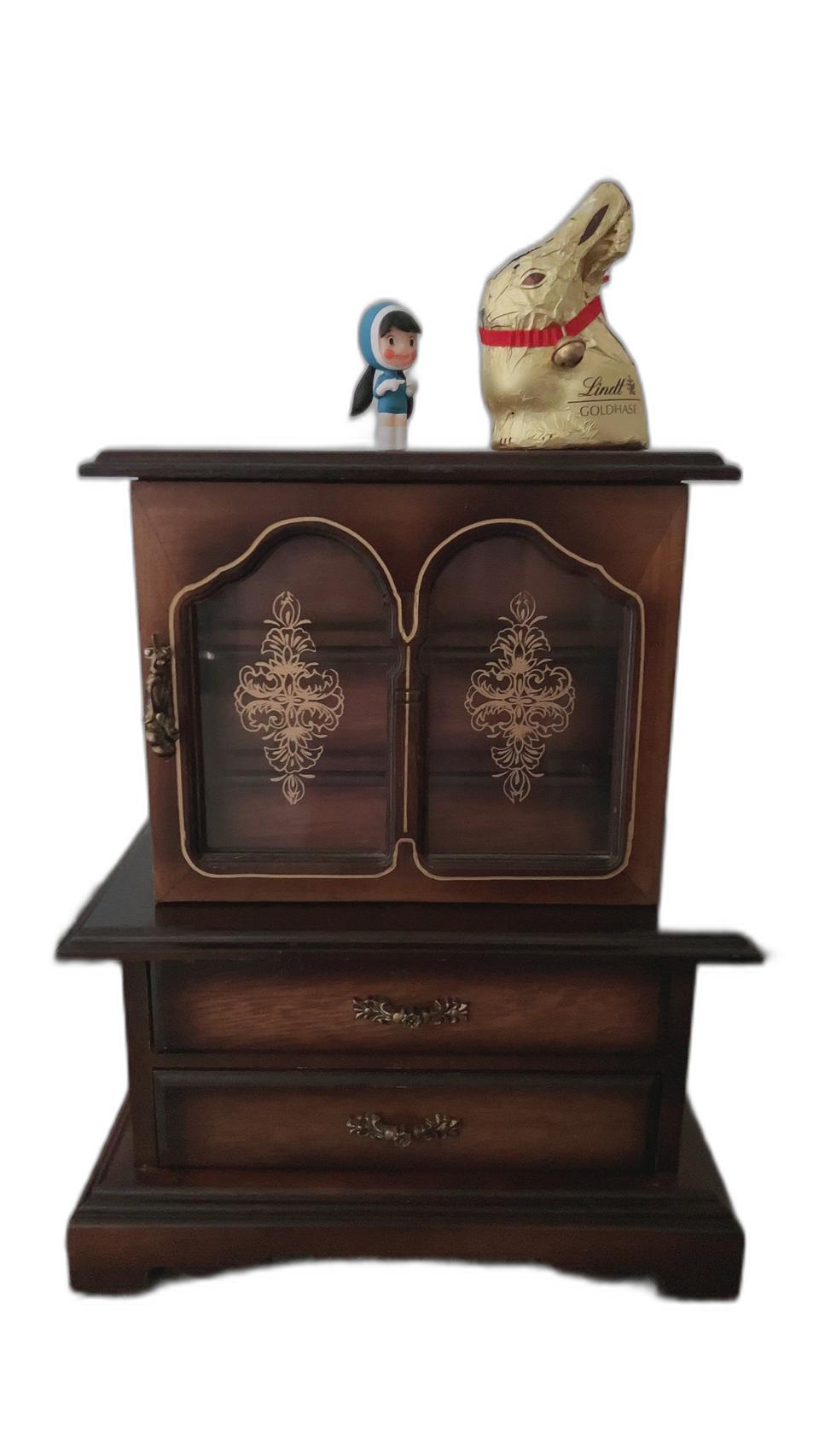 빈티지 우드 옷장 오르골 주얼리 박스