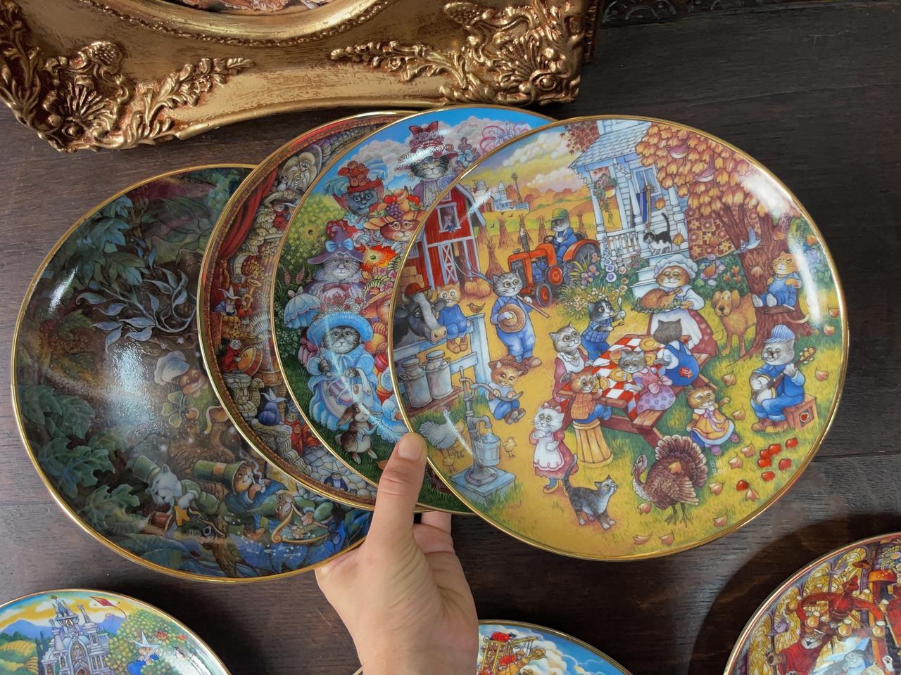 미국 빈티지 Franklin Mint 고양이 장식접시