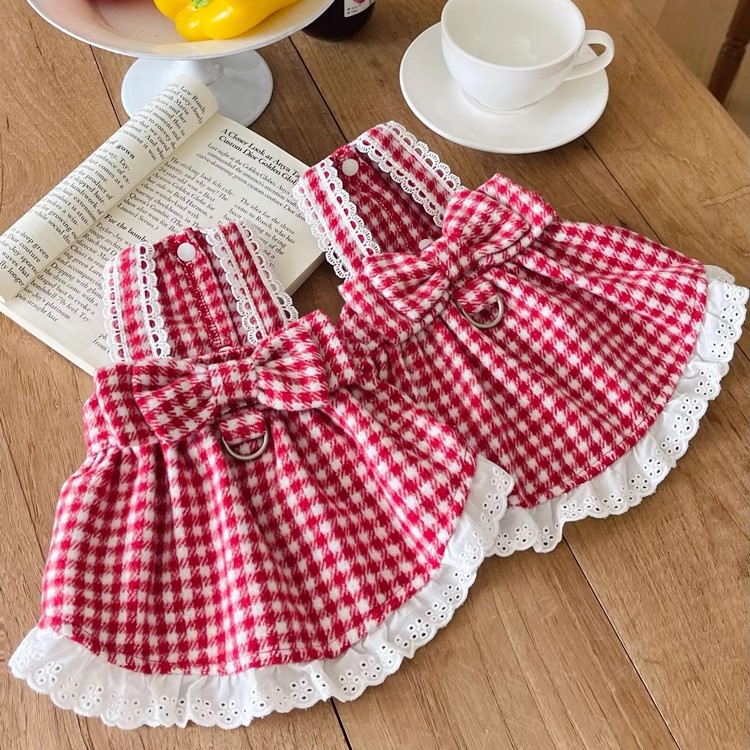 (최저가) 강아지 옷 레드 코트 원피스 애견옷 2XS-3XL