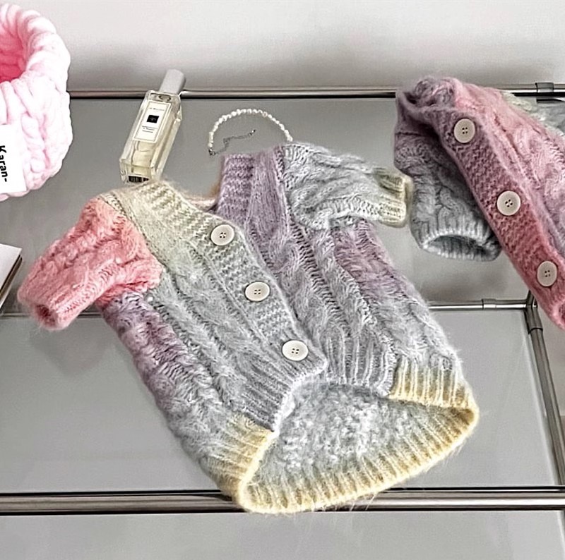 (최저가) 강아지 옷 레인보우 가디건 애견옷 XS-XL