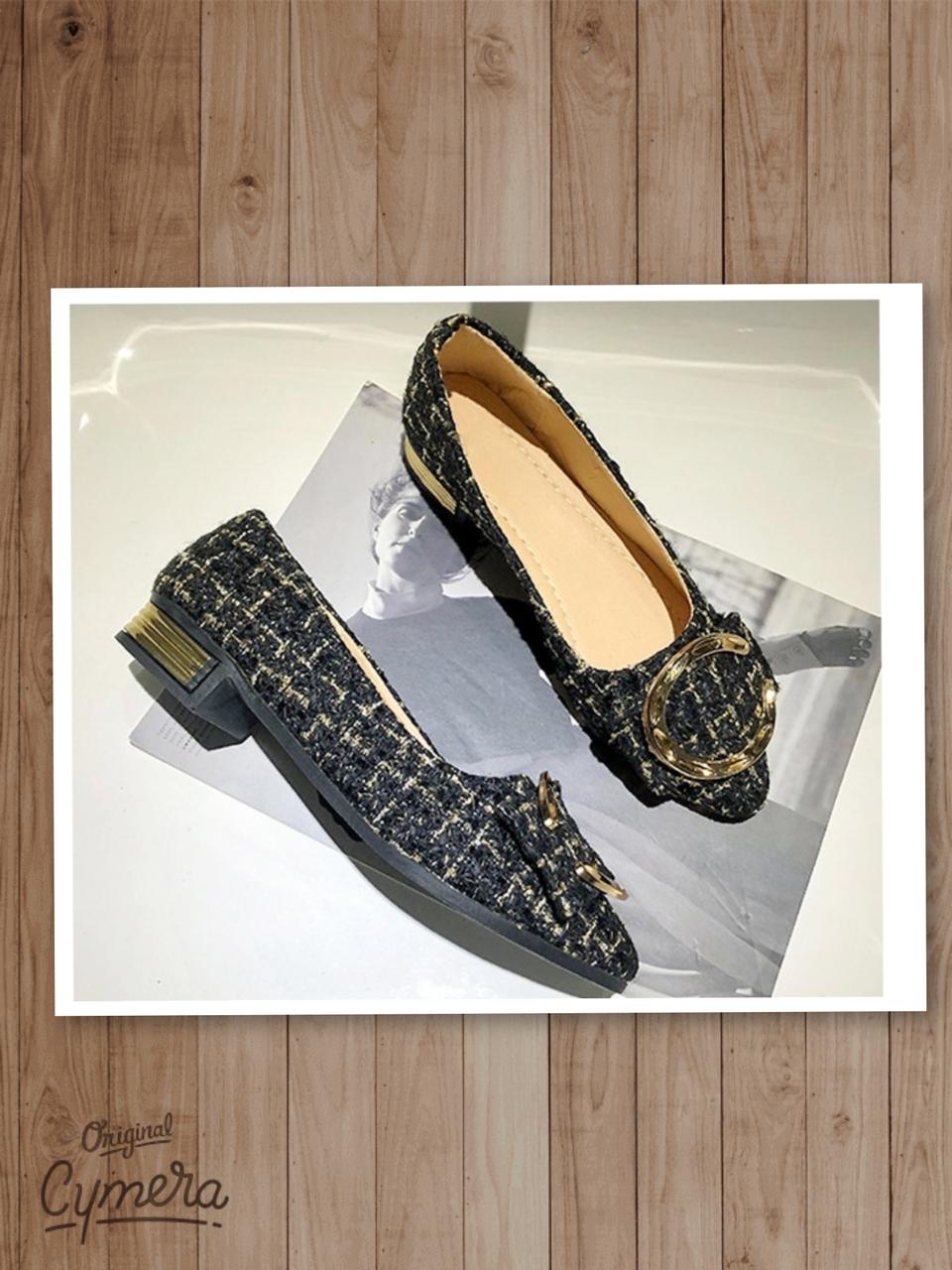 (새상품)빅사이즈금장 플랫슈즈260