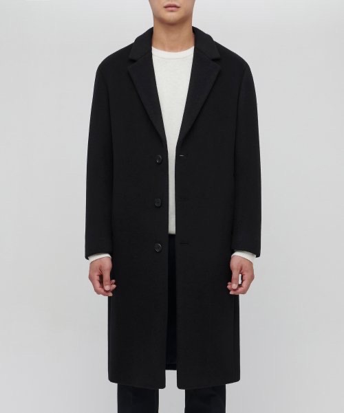 [M]무탠다드 캐시미어 블렌드 싱글 코트 블랙 오버사이즈 무신사스탠다드