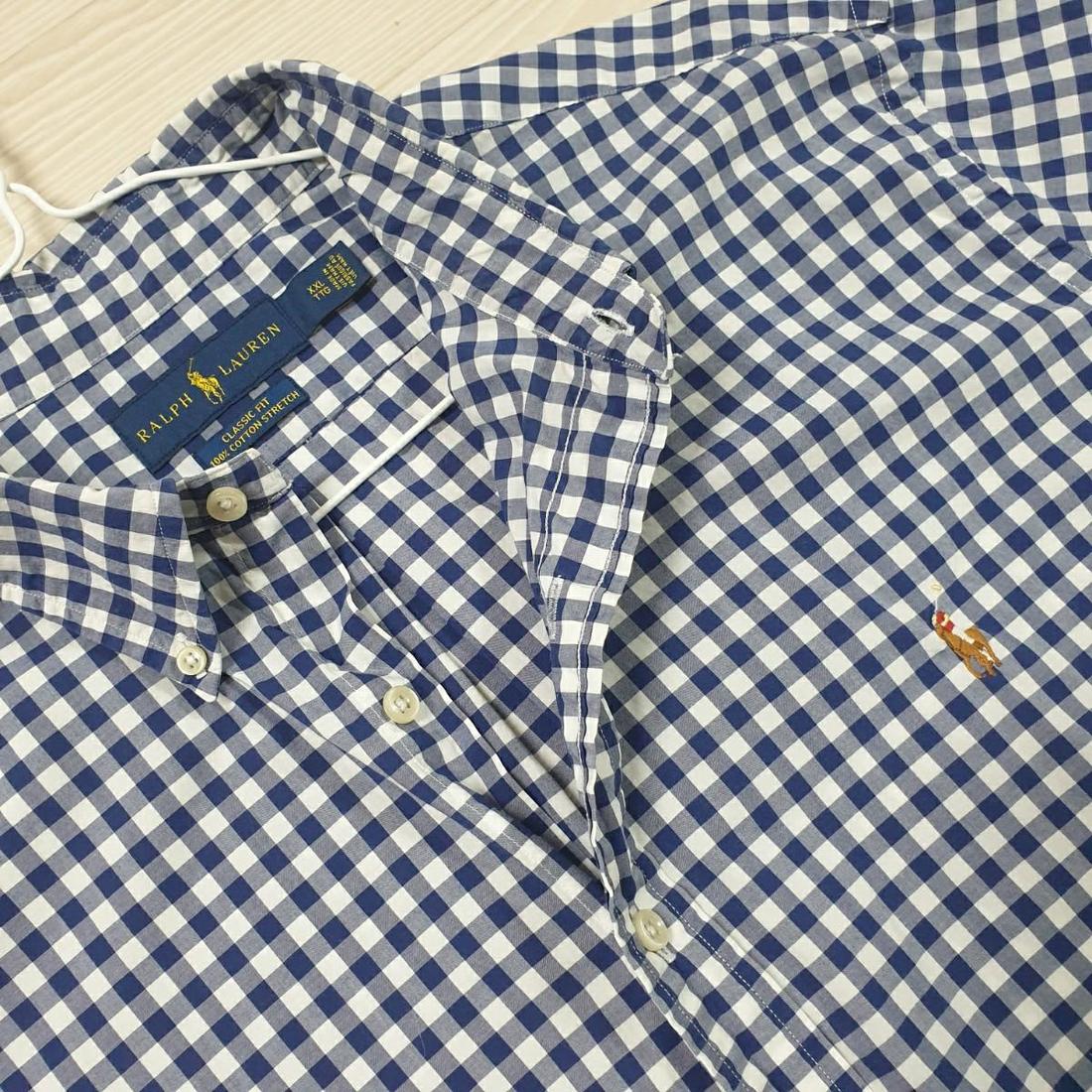 폴로 랄프로렌 _ 면 100% _ 반팔 체크 셔츠