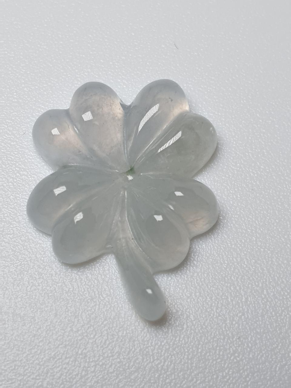 천연 고퀄 빙종 Ajade 보석 비취 네잎클로버 팬던트