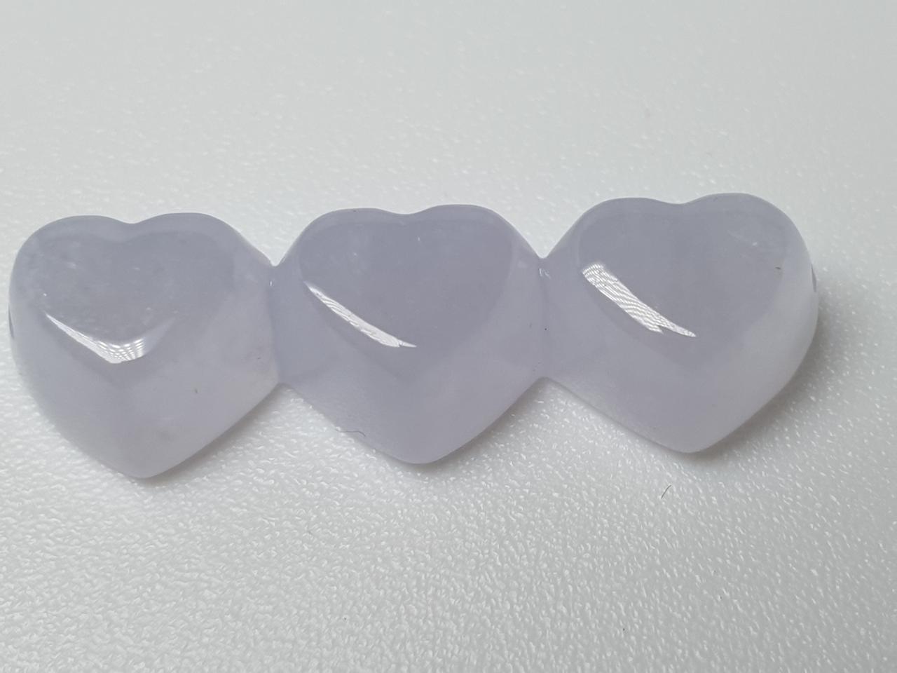 천연 고퀄 빙종 Ajade 비취 라벤더 하트 팬던트 (인증서있음)