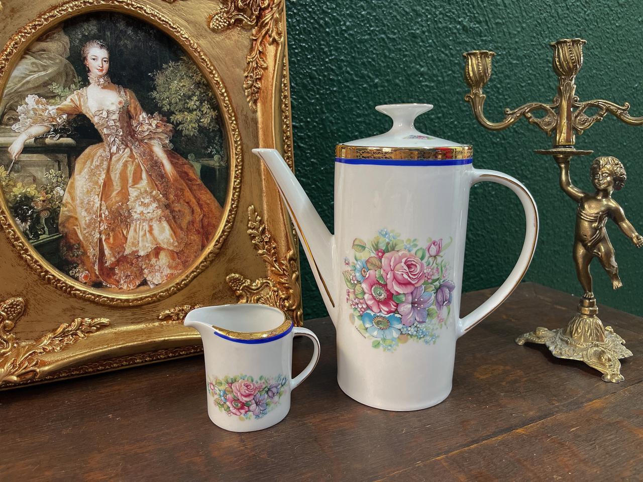 프랑스 리모지 빈티지 티팟 & 저그