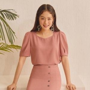 로엠 스퀘어넥 블라우스 M