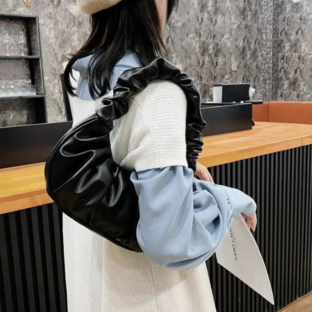 (새상품) 여성 주름 핸드백 / 주름백 곱창손잡이