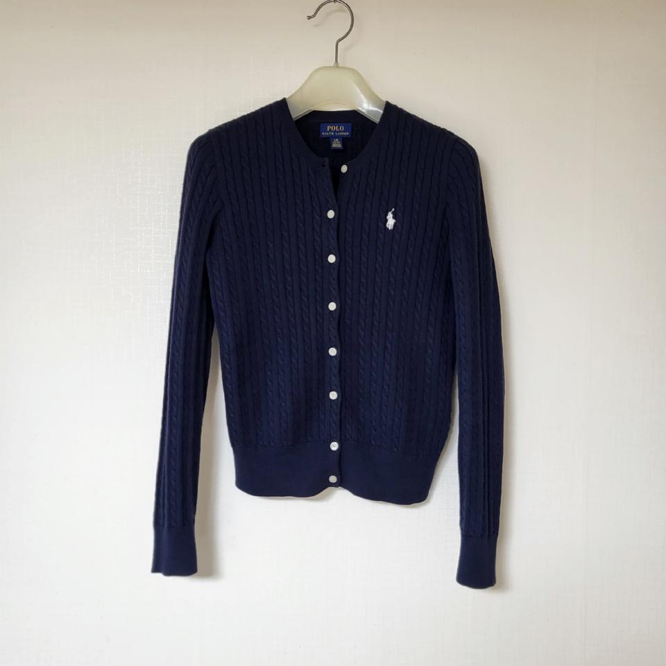 폴로 랄프로렌 여자 케이블 니트 가디건 네이비