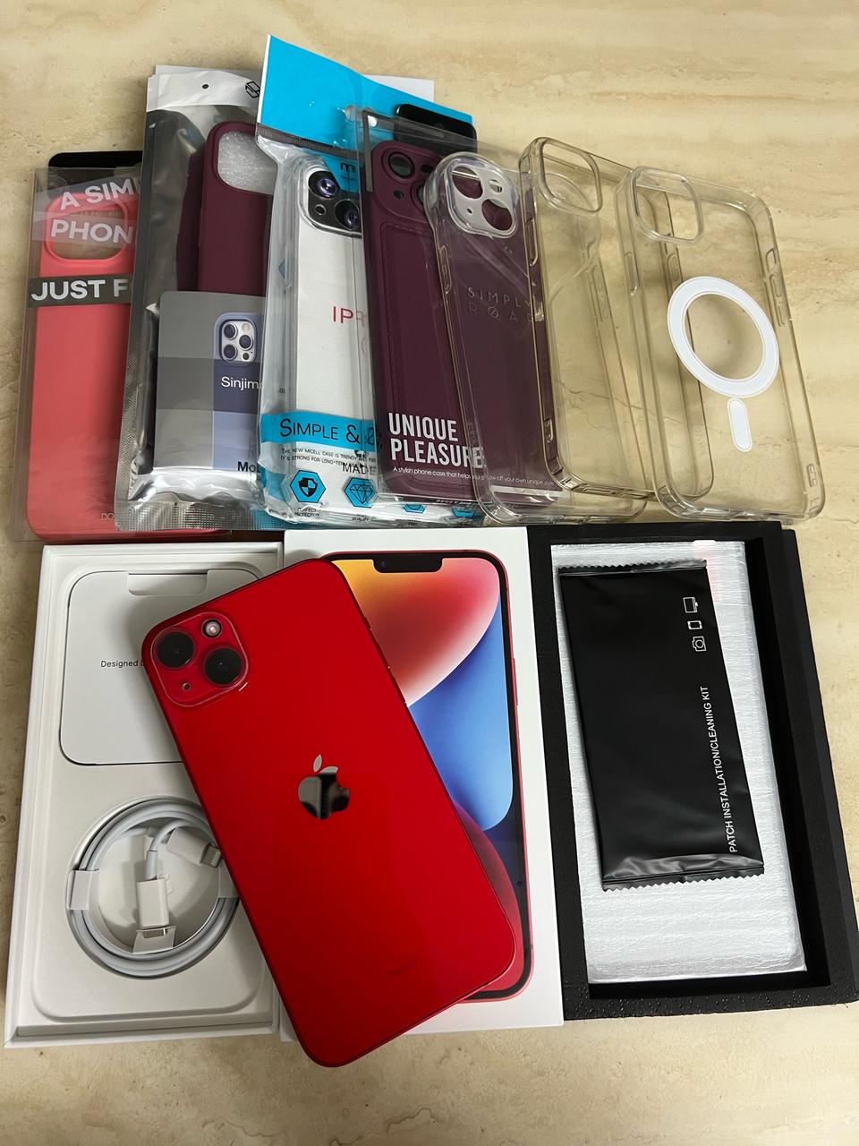 아이폰14플러스 레드 256gb 배터리 100%