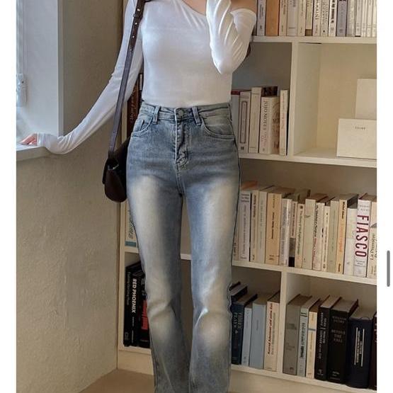 바잉몰 연청 부츠컷 바지