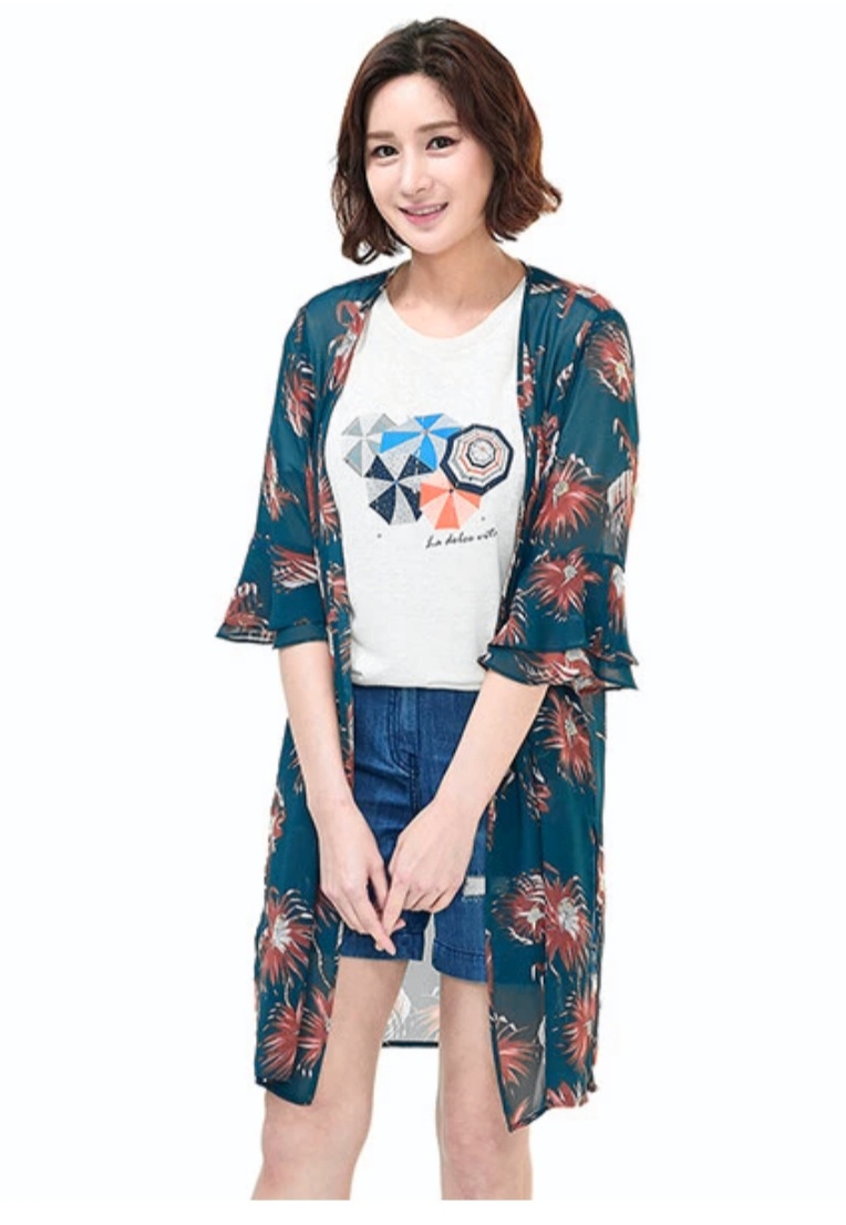 지센 플라워 가디건 새거