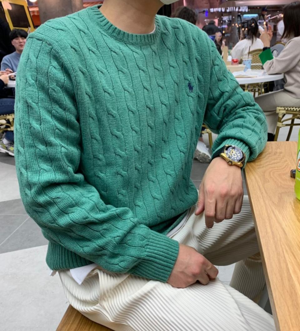 폴로랄프로렌 꽈배기 케이블 니트