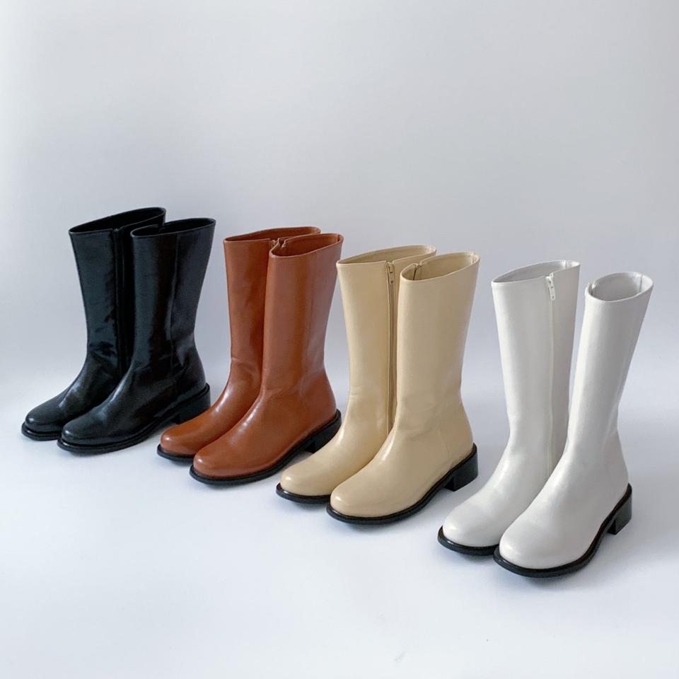 @세일 9386 슬림라운드토 4cm 큐트프레피 캐쥬얼 앵클부츠 4칼라