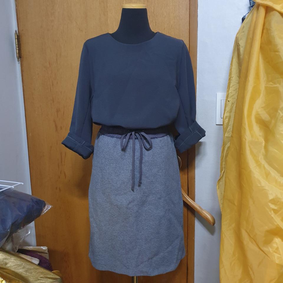 면스커트 55 66 치마 밴딩스커트 미디스커트