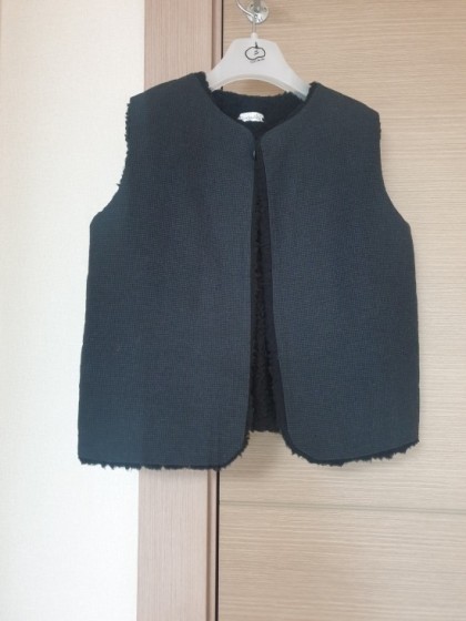 체크베스트+리버티블라우스+레깅스 L사이즈