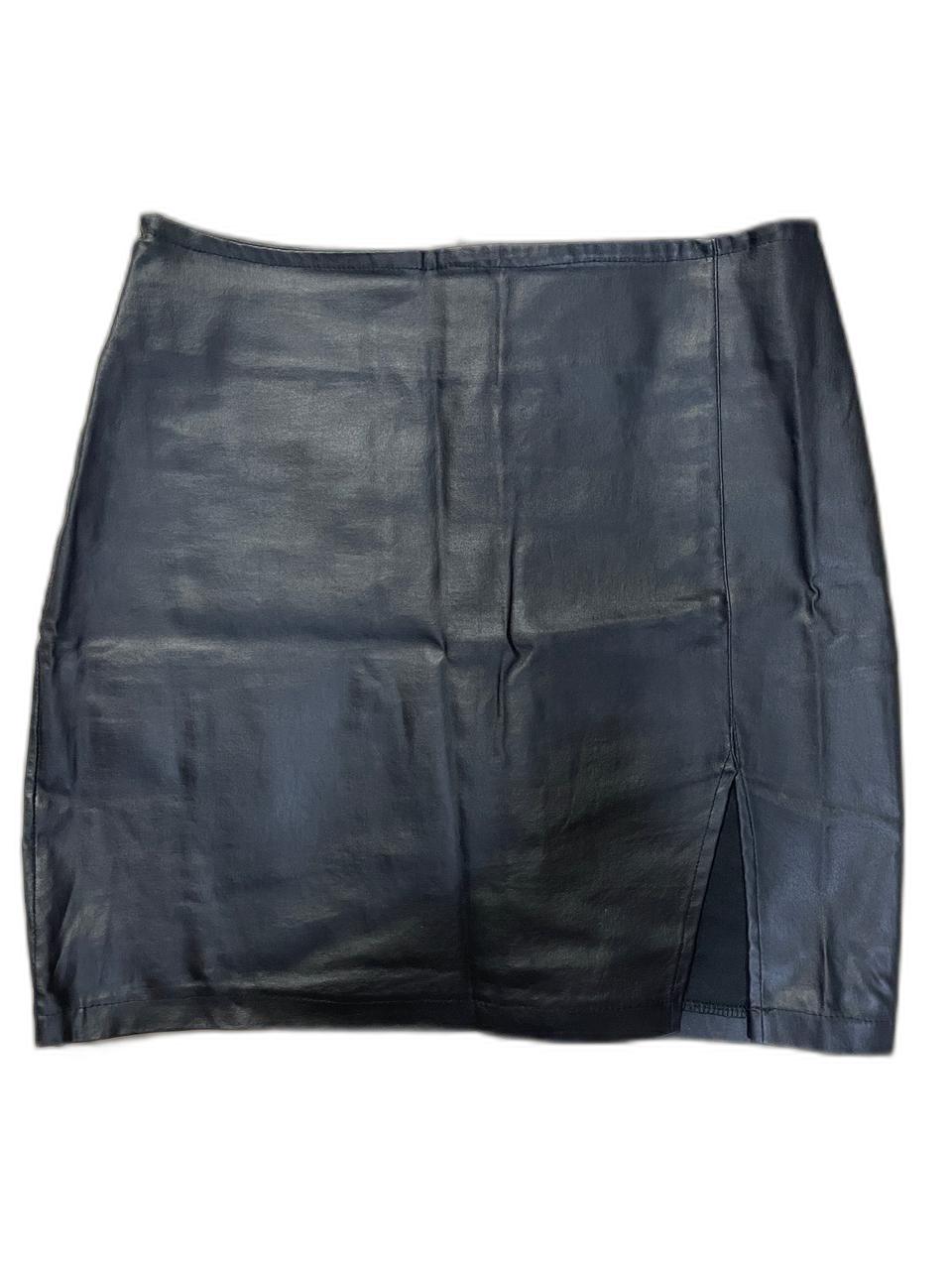 레더 느낌 반광 미니스커트