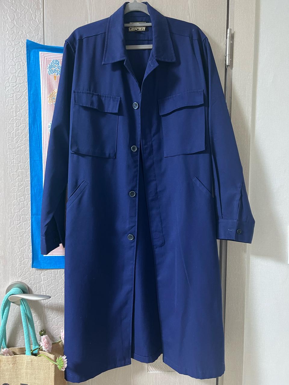 빈티지 롱 네이비 워크자켓