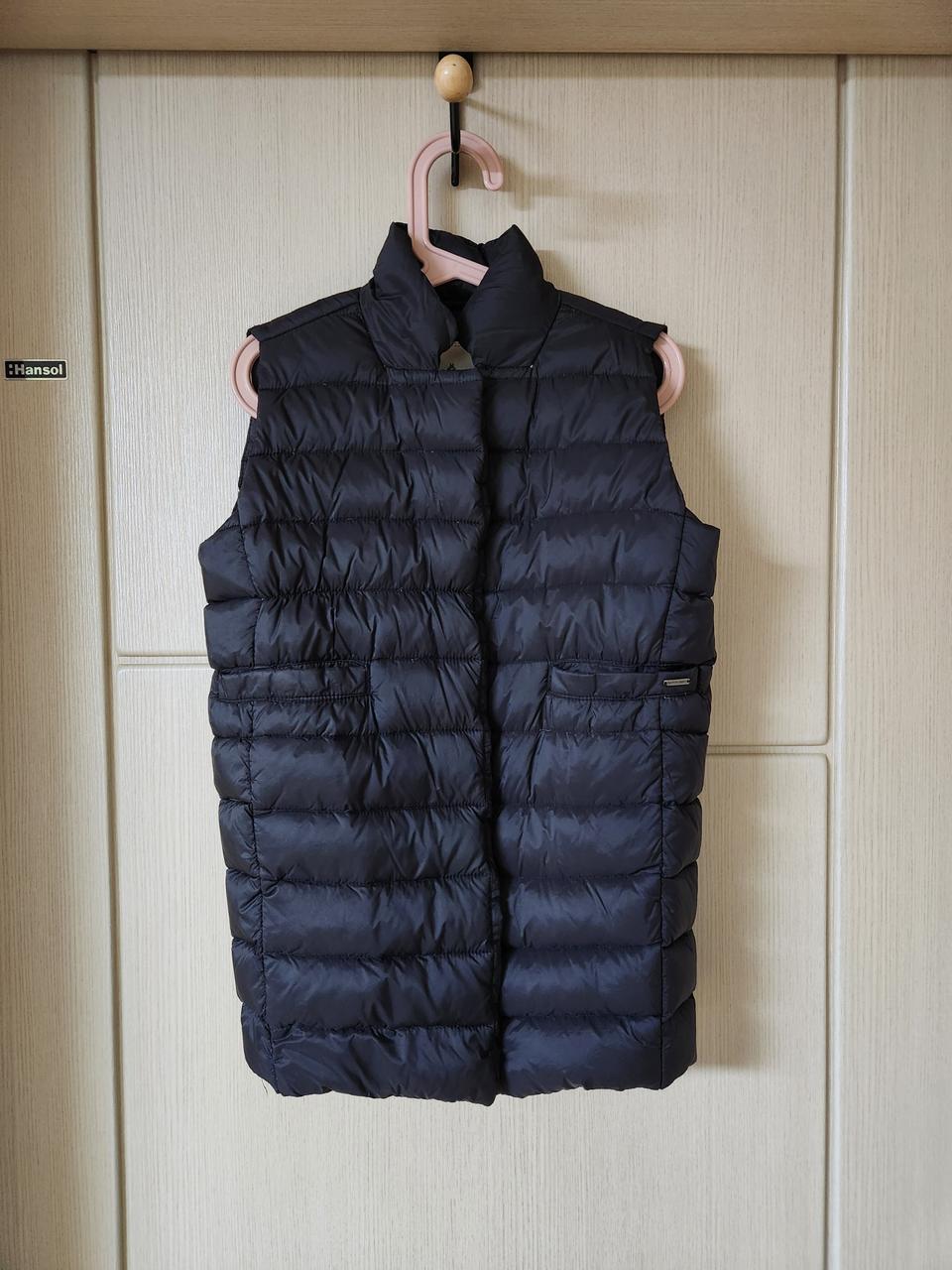 꼬망스❤거위털 경량 롱패딩 조끼