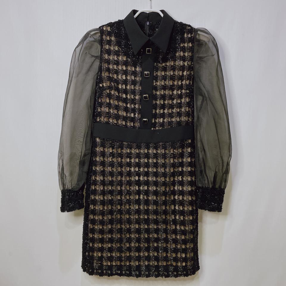 여성) 시스루 드위드 포인트 미디 원피스 (55)