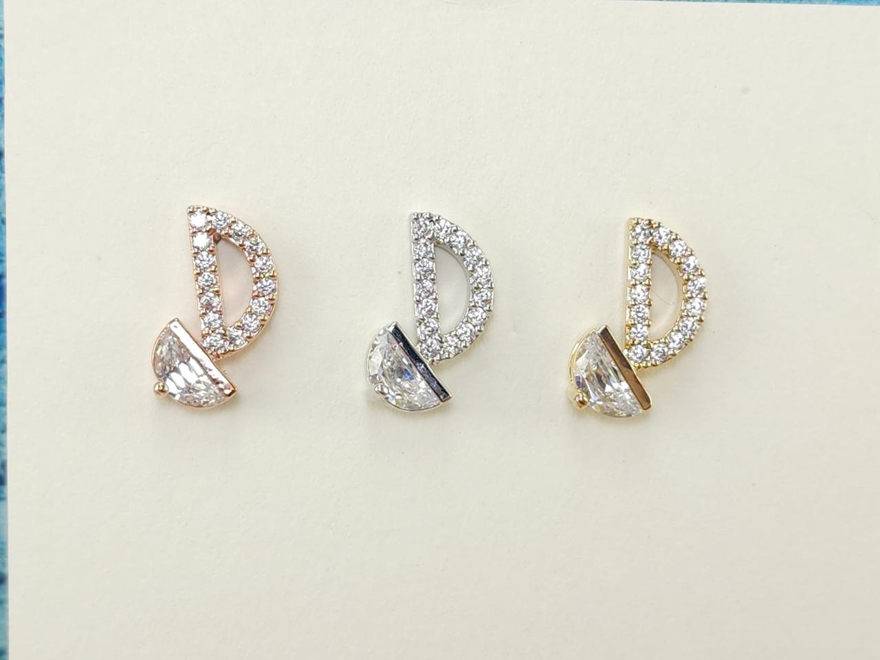 D 큐빅 귀걸이, 새상품