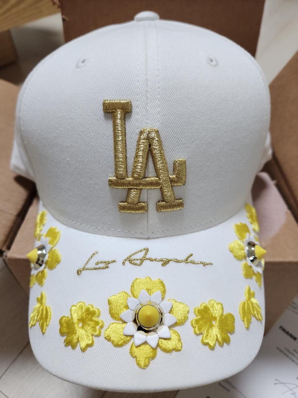 Mlb흰색 스팽글모자