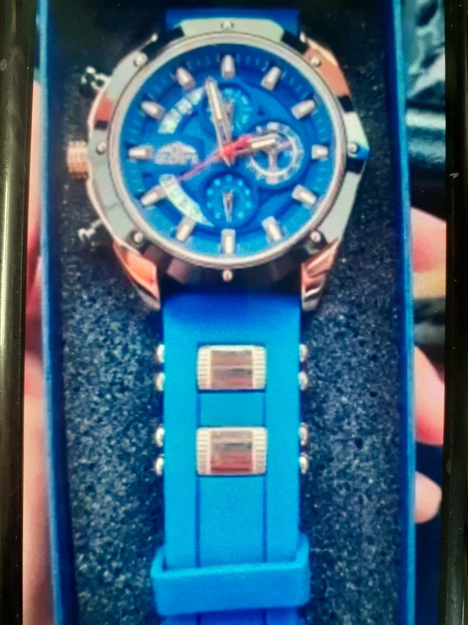 쿼츠 블루 남성 시계