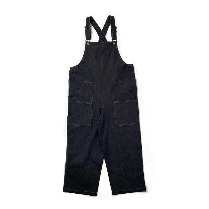 진청 데님 오버롤