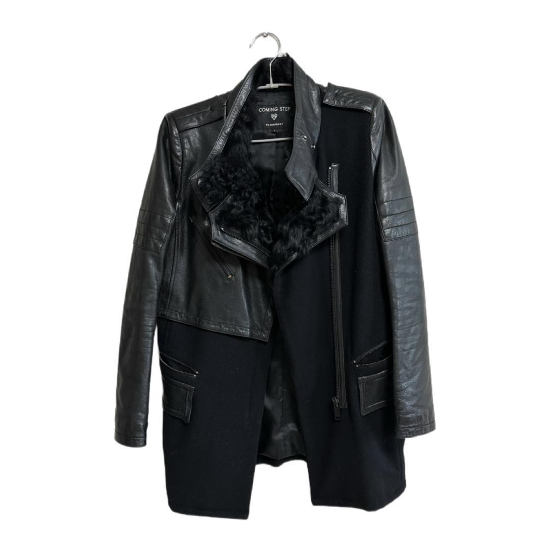 양가죽 양털 미디 코트