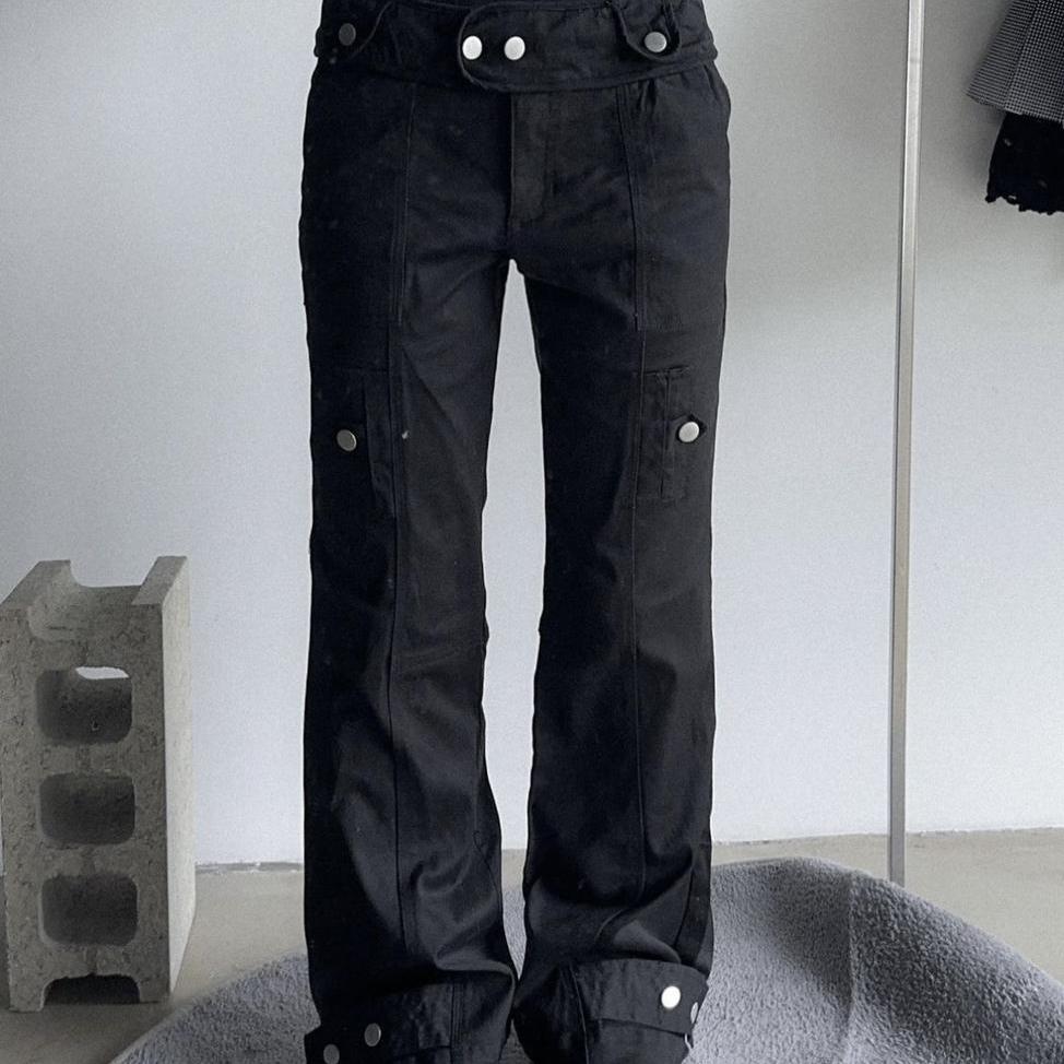 히코빈티지 블랙 부츠컷 카고팬츠