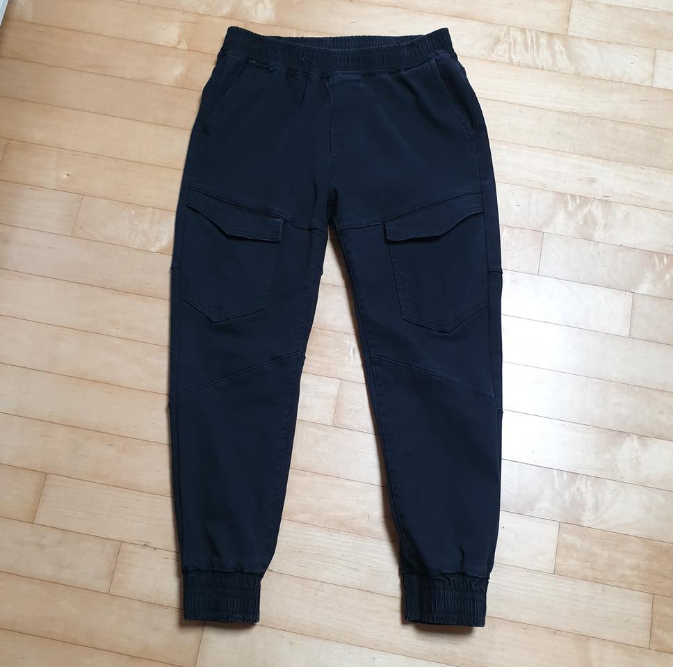 조거 팬츠 블랙 34 XL 스판 카고 밴딩 바지