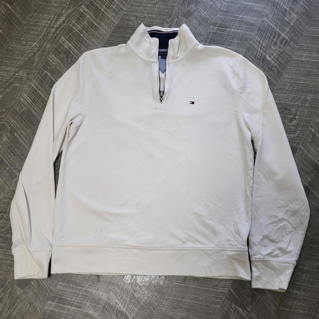 타미힐피거 반집업 스웻셔츠 M 화이트