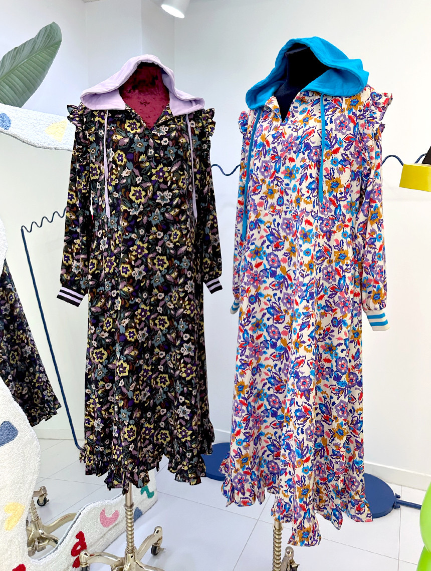 레레 프리다 플라워 후드롱원피스 새상품 44~88