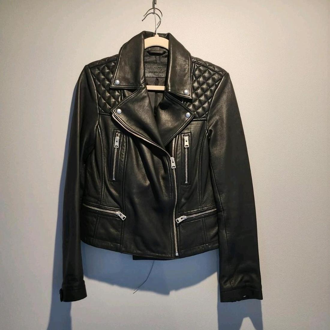 올세인츠 캣치 바이커 여성 가죽 자켓 UK10 M L