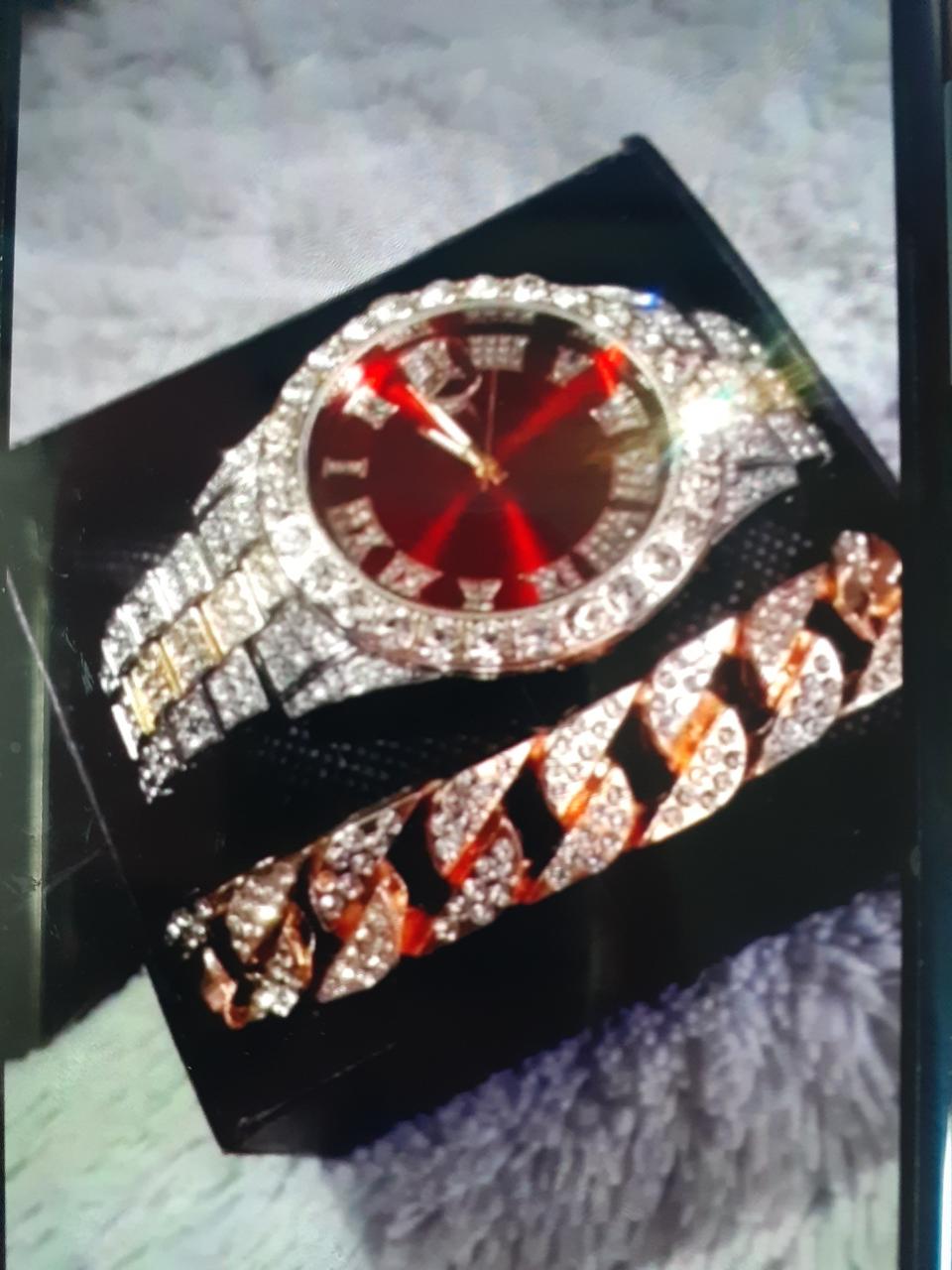이쁘고 멋드러진 다이아골드레드 시계 팔찌 일괄세트 쥬얼리