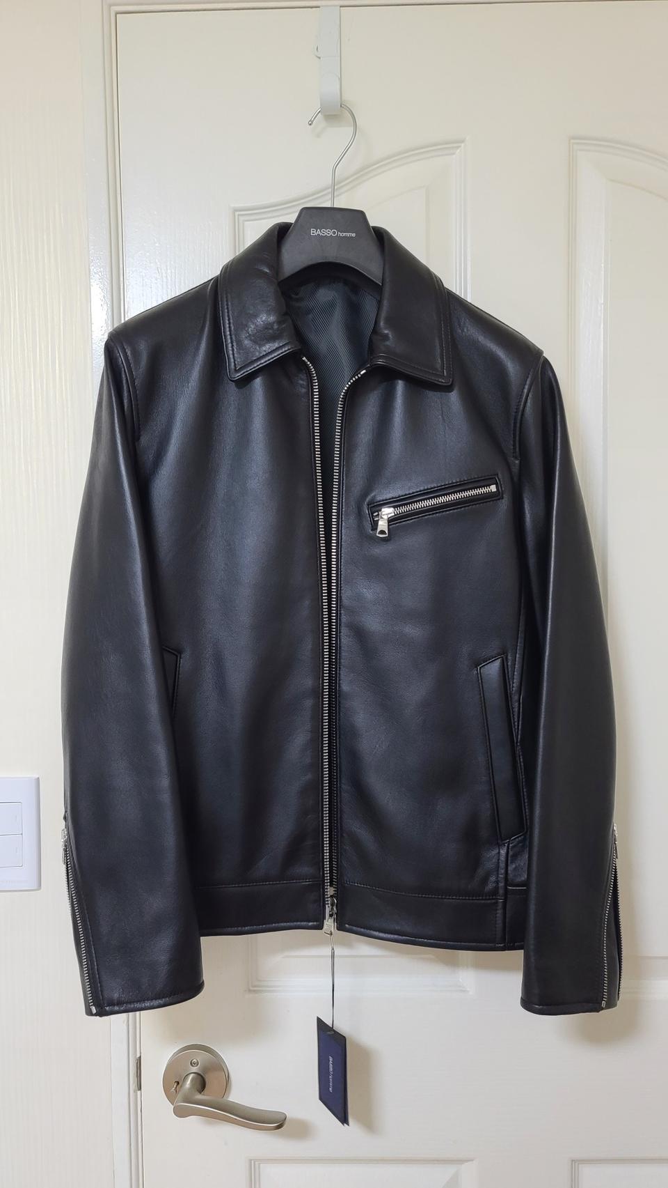 (새상품) 카라 천연 양가죽자켓 남자 100 백화점정품