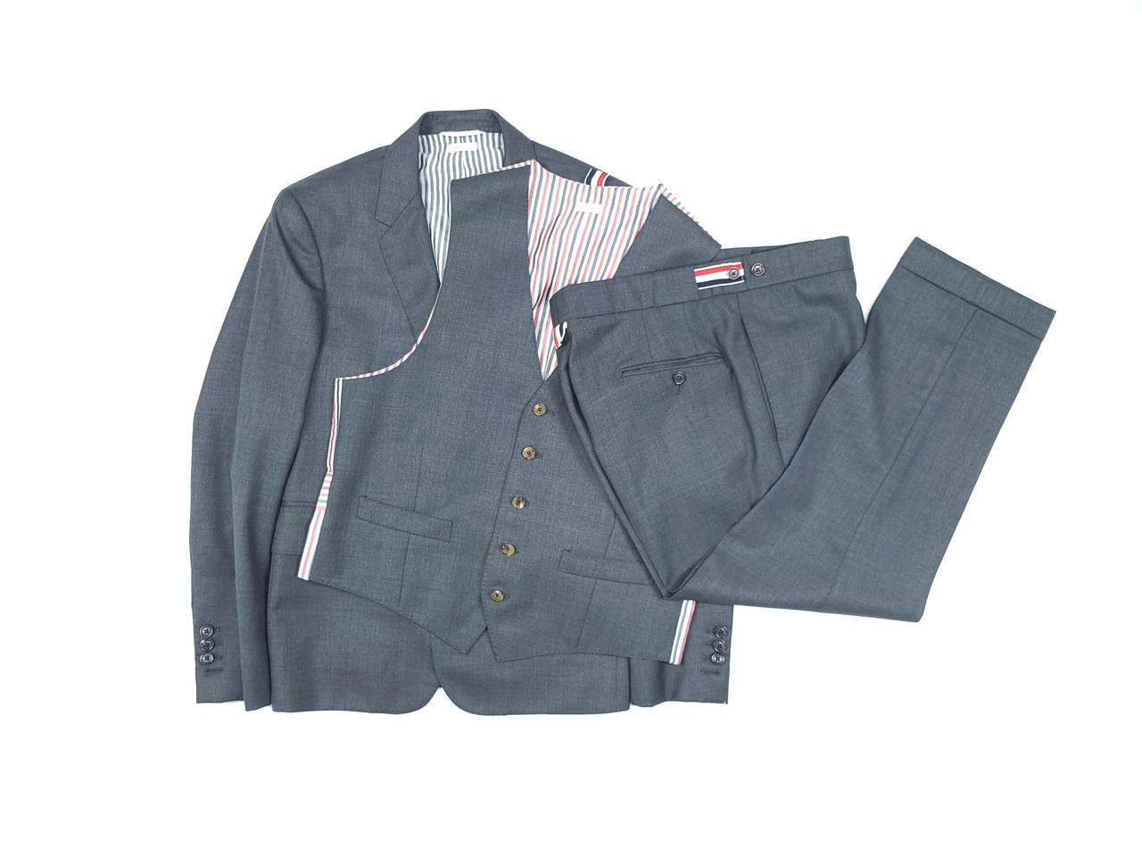 (정품)톰브라운 쓰리피스 120수 울 수트 다크그레이