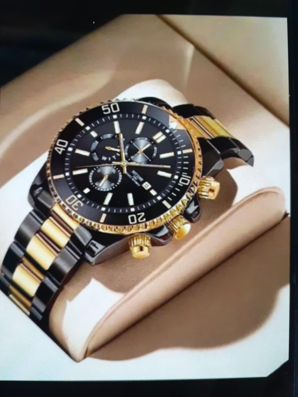 블랙 골드 남성 패션 시계