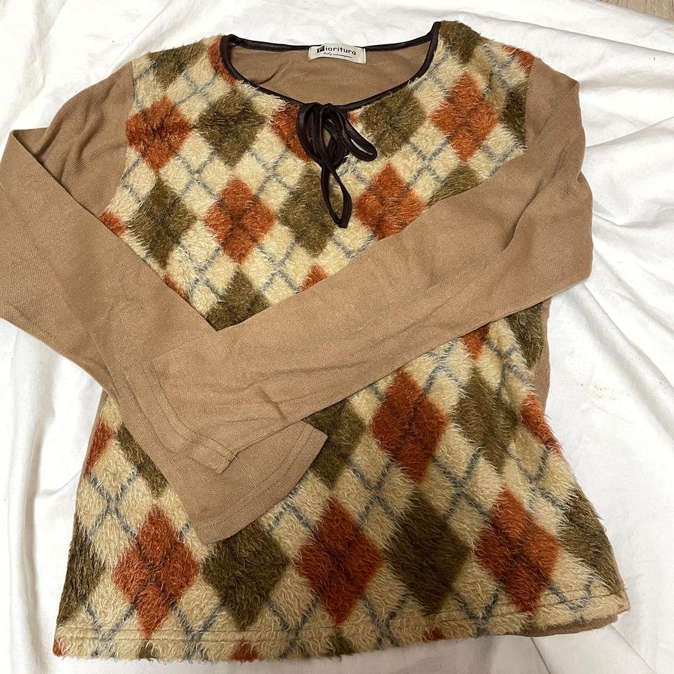 아가일 리본 셔츠