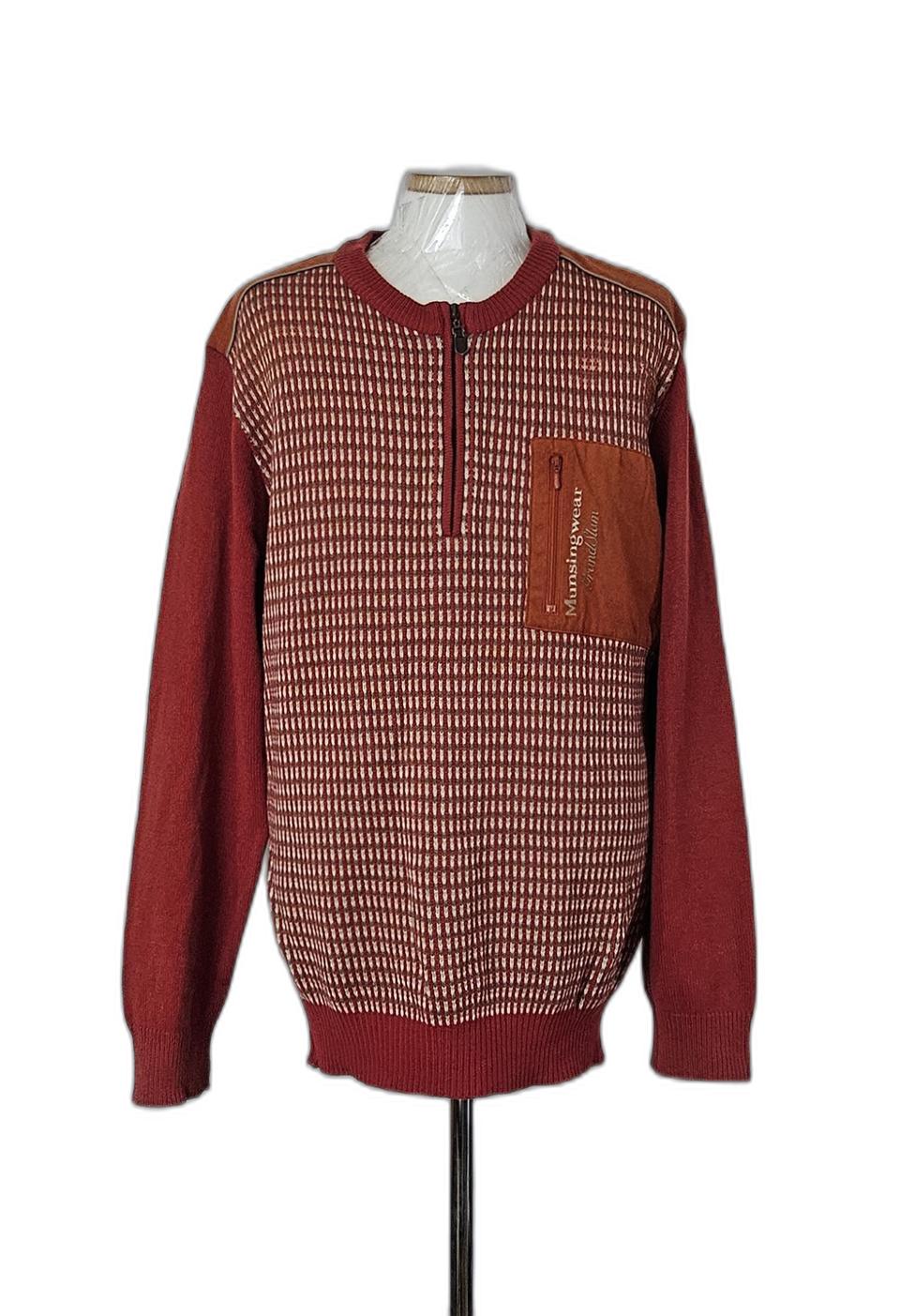 110)먼싱웨어골프 울 니트 반집업티셔츠