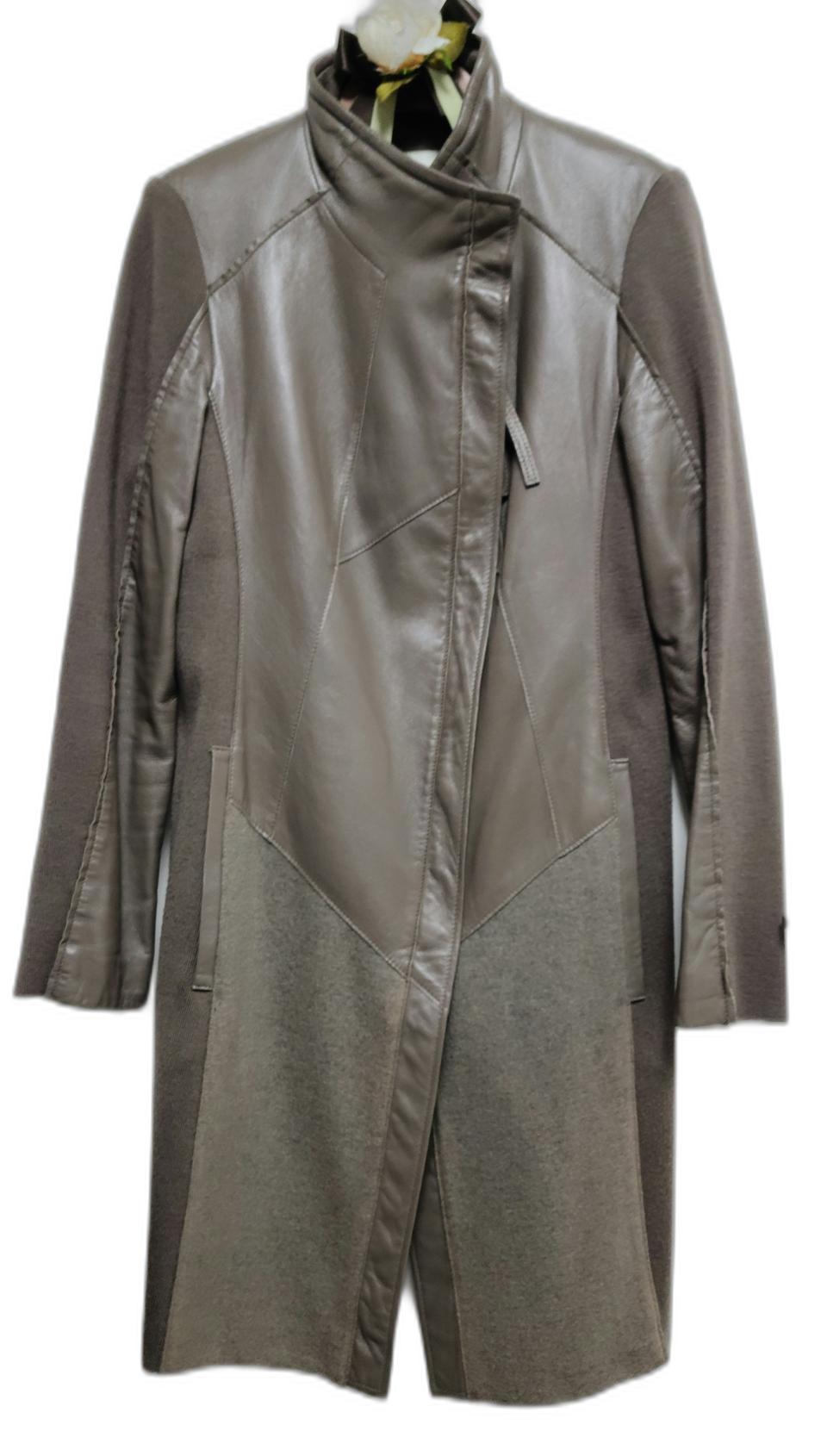 디데무 양가죽 자켓 카키톤 66 스판니트배색