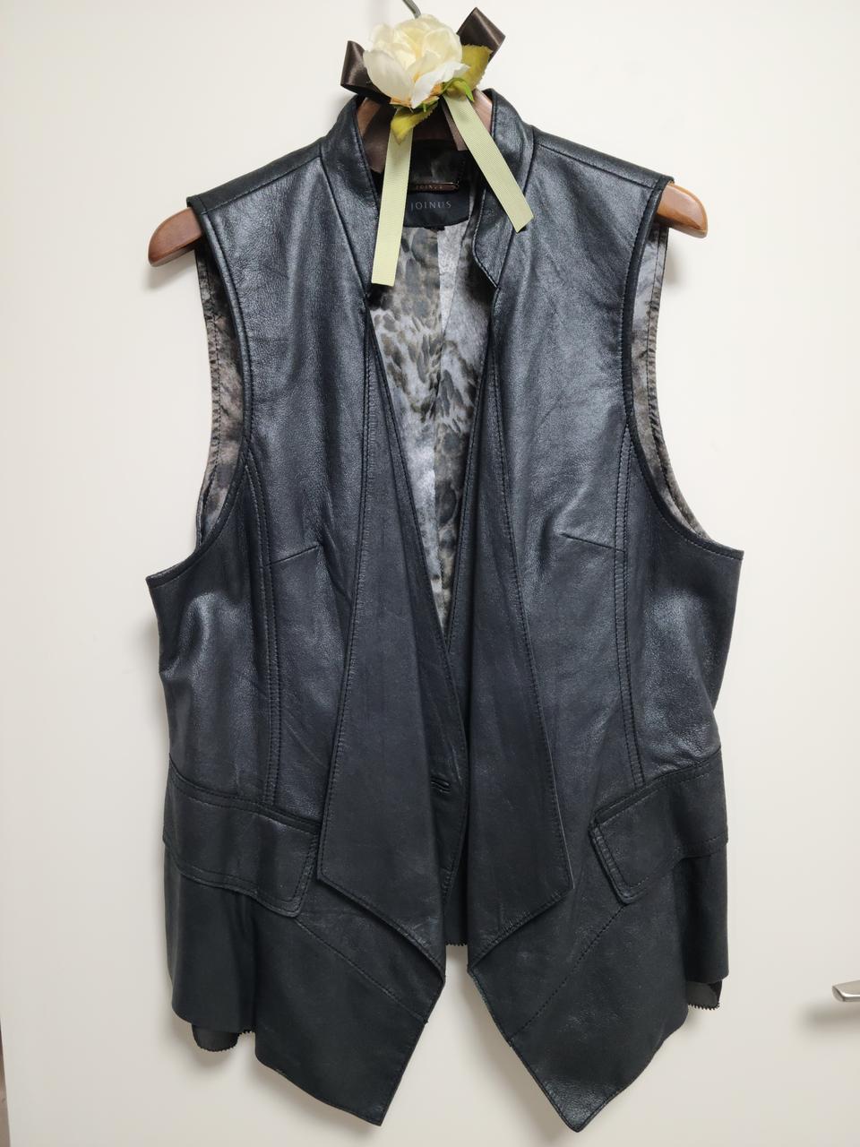 조이너스 염소가죽 베스트 가죽조끼 66  펄블랙 도호스타일