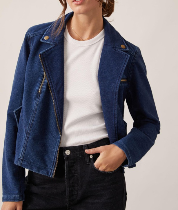 켈빈클* st 리트머스 베이직 라이더 청 자켓 언발란스 지퍼 집업 점퍼