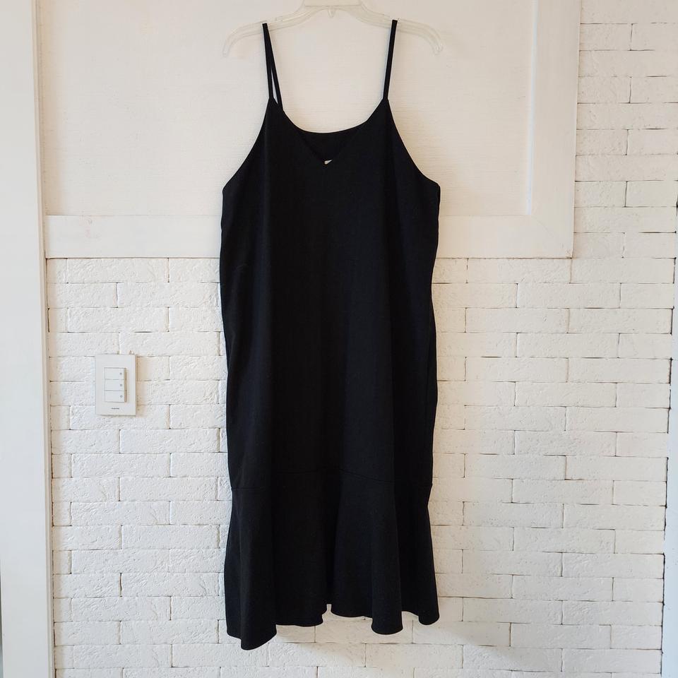 빅사이즈 나시 민소매 롱 원피스 (모직원단)