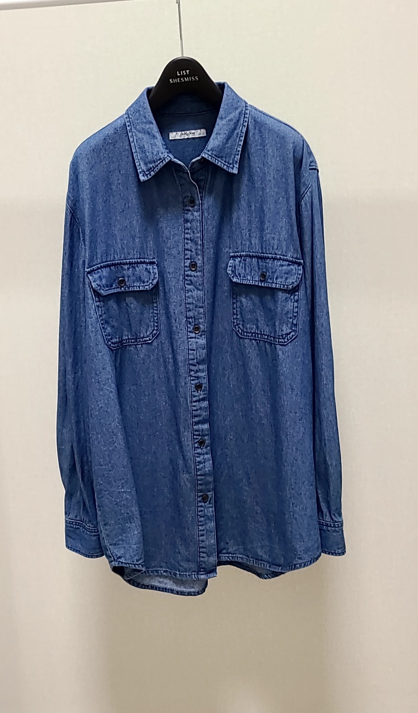 데님 롱셔츠 free(55-66), 미사용