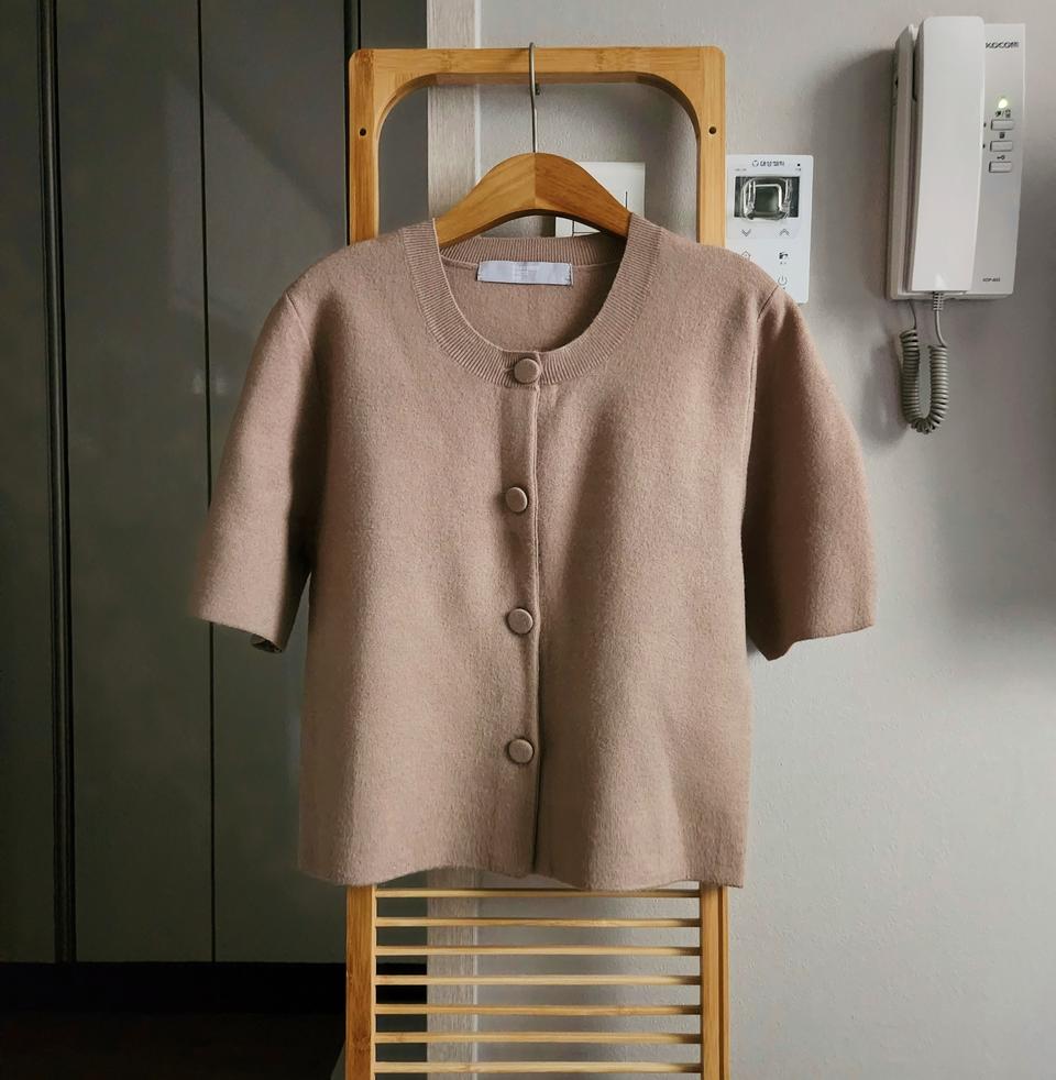 볼륨 소매 투웨이 니트 가디건